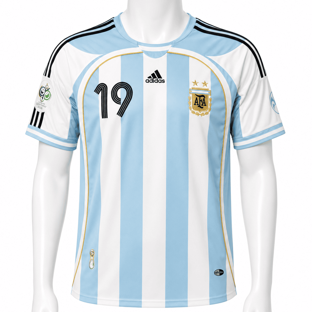 b1eab5c3-758e-480f-8f2e-c48b703fb3df_ca68d343-03a4-41ff-adc3-23de6156bc40png | UAE SPORT STORE Argentina Home 2006 Classic Jersey MESSI 19 front
