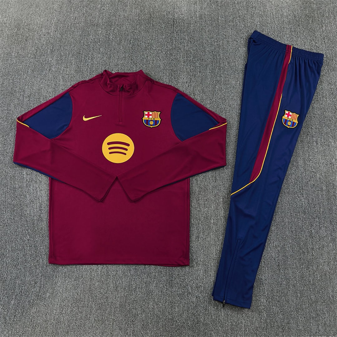 barcelona-burgundy-training-tracksuit-2027-04 | UAE SPORT STORE Barcelona Burgundy Training Tracksuit 2027 - flat lay