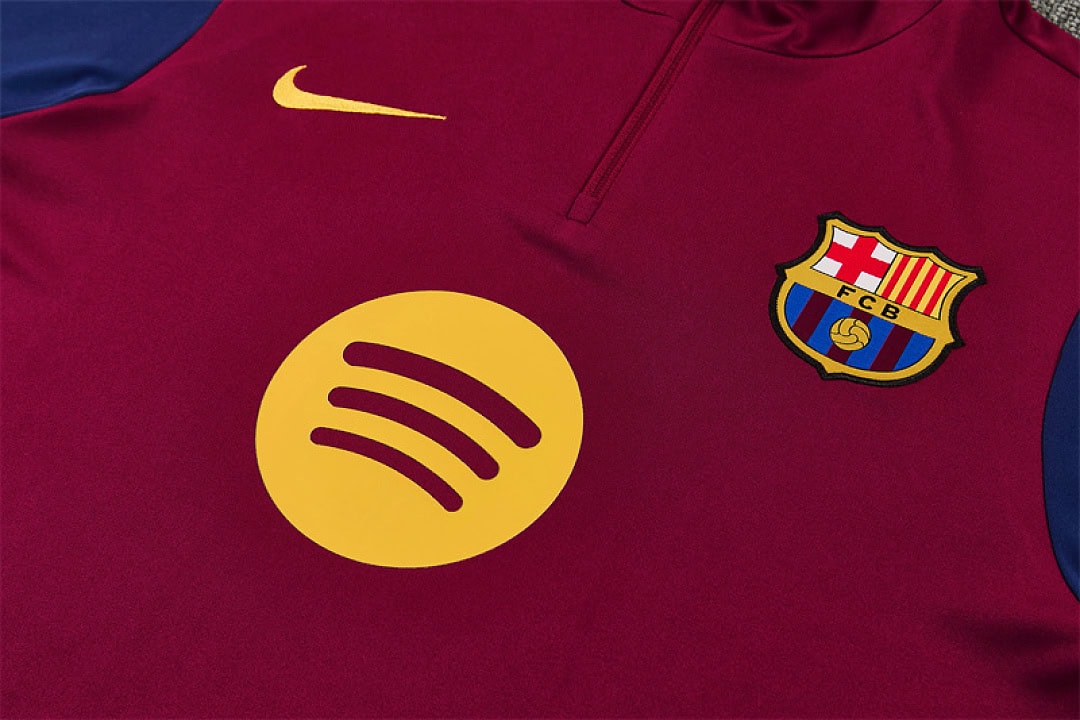 barcelona-burgundy-training-tracksuit-2027-07 | UAE SPORT STORE Barcelona Burgundy Training Tracksuit 2027 - chest print and crest