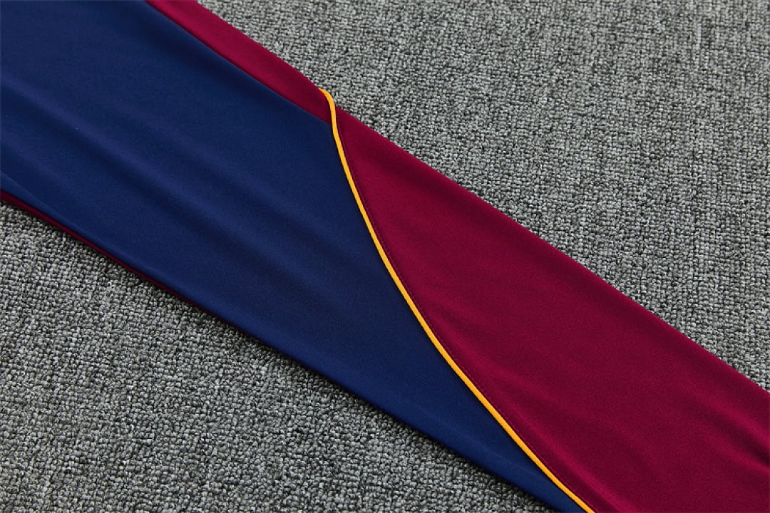 barcelona-burgundy-training-tracksuit-2027-09 | UAE SPORT STORE Barcelona Burgundy Training Tracksuit 2027 - pants gold piping detail