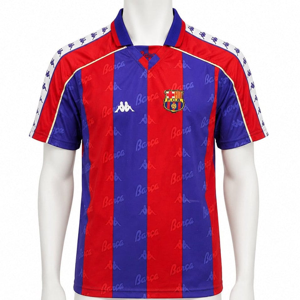 barcelona-home-classic-jersey-1995jpg | UAE SPORT STORE BRC Home Classic Jersey 95 front with embroidered FCB crest