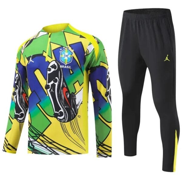 Brazil Multicolor Graphic Quarter-Zip Training Tracksuit Set