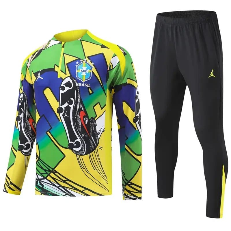 brazil-multicolor-graphic-quarter-zip-training-tracksuitjpg | UAE SPORT STORE Brazil Multicolor Graphic Quarter-Zip Training Tracksuit Set