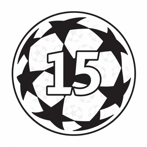Champions League 15 Starball Badge | UAE SPORT STORE Champions League starball 15 badge design