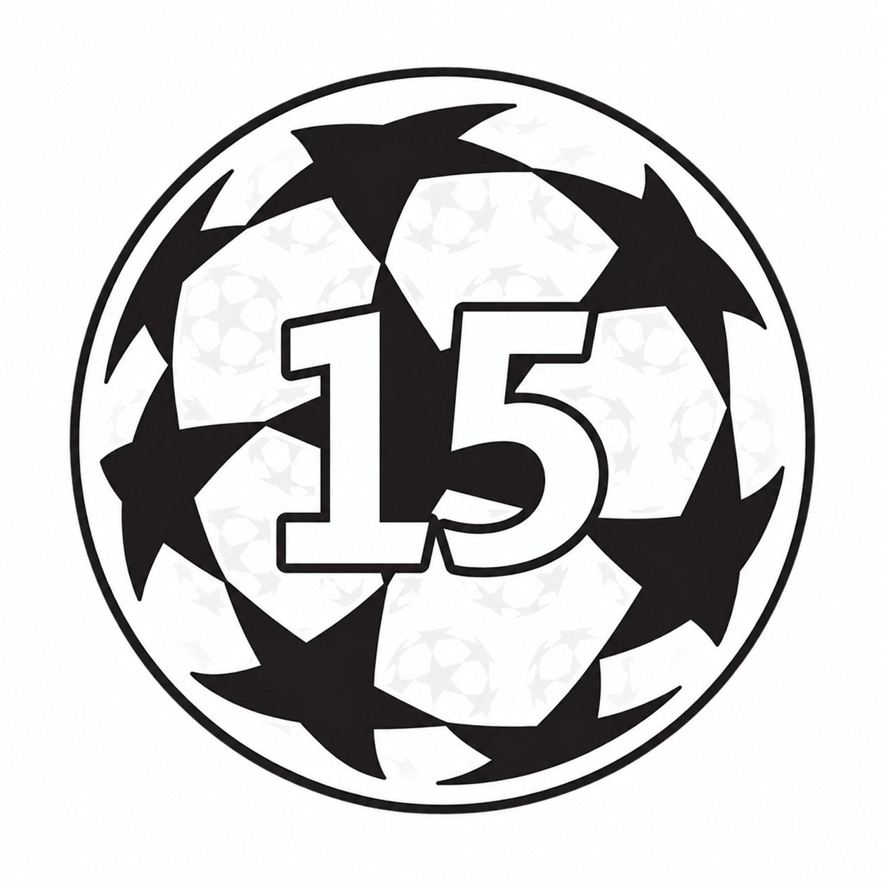 Champions League 15 Starball Badge | UAE SPORT STORE Champions League starball 15 badge design