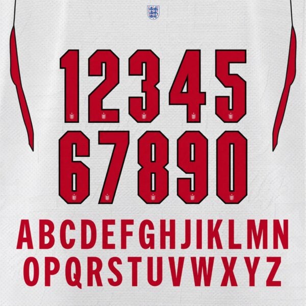 England World Cup 2026 Font Kit – Numbers & Letters | UAE SPORT STORE England World Cup 2026 font kit - full A-Z letters and 0-9 numbers set