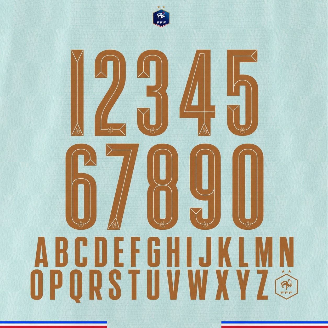 France World Cup 2026 Font Kit – Numbers & Letters | UAE SPORT STORE France World Cup 2026 font kit - full A-Z letters and 0-9 numbers set