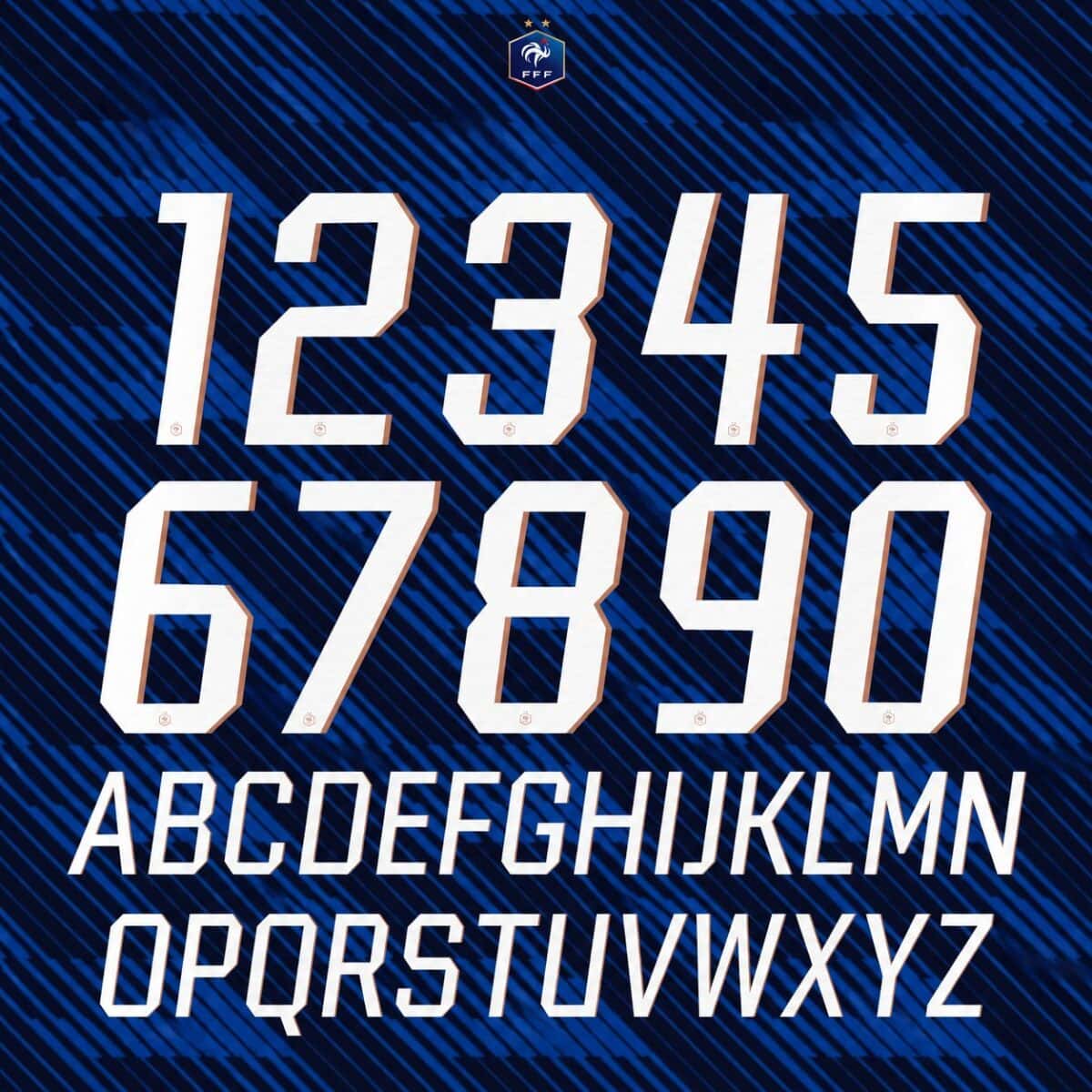 France World Cup 2026 home font kit - full A-Z letters and 0-9 numbers set