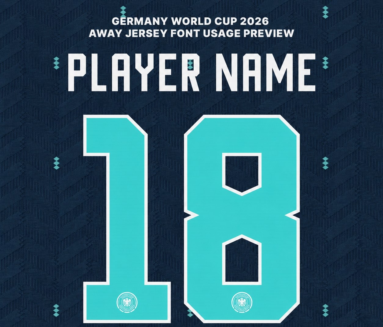 Germany World Cup 2026 Away Font Kit – Preview | UAE SPORT STORE Germany World Cup 2026 away font kit - player name and number preview