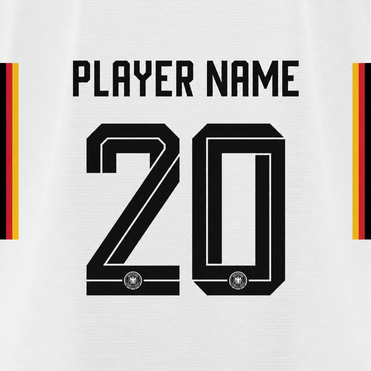 Germany World Cup 2026 home font kit - player name and number preview