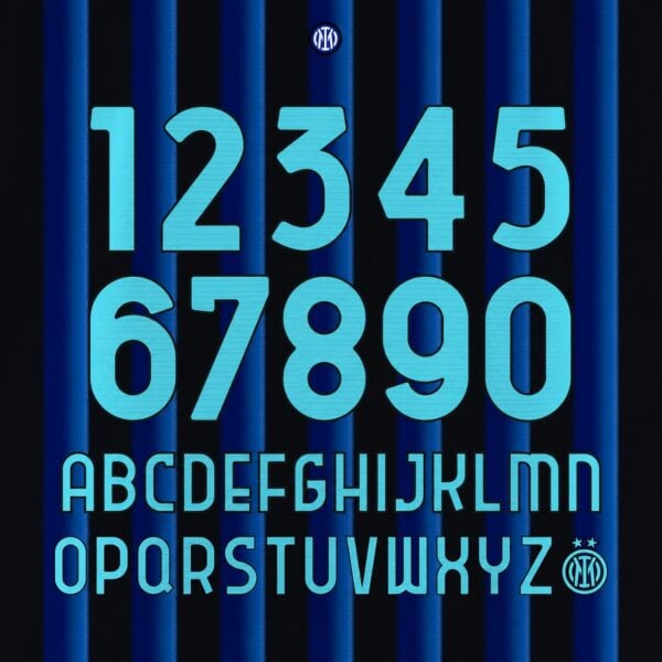 Inter Milan 2026/27 Font Kit – Numbers & Letters | UAE SPORT STORE Inter Milan 2026/27 font kit - full A-Z letters and 0-9 numbers set