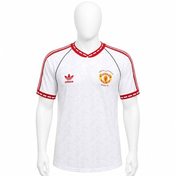 Man United Away Jersey 1991 front with European Cup Winners Cup crest