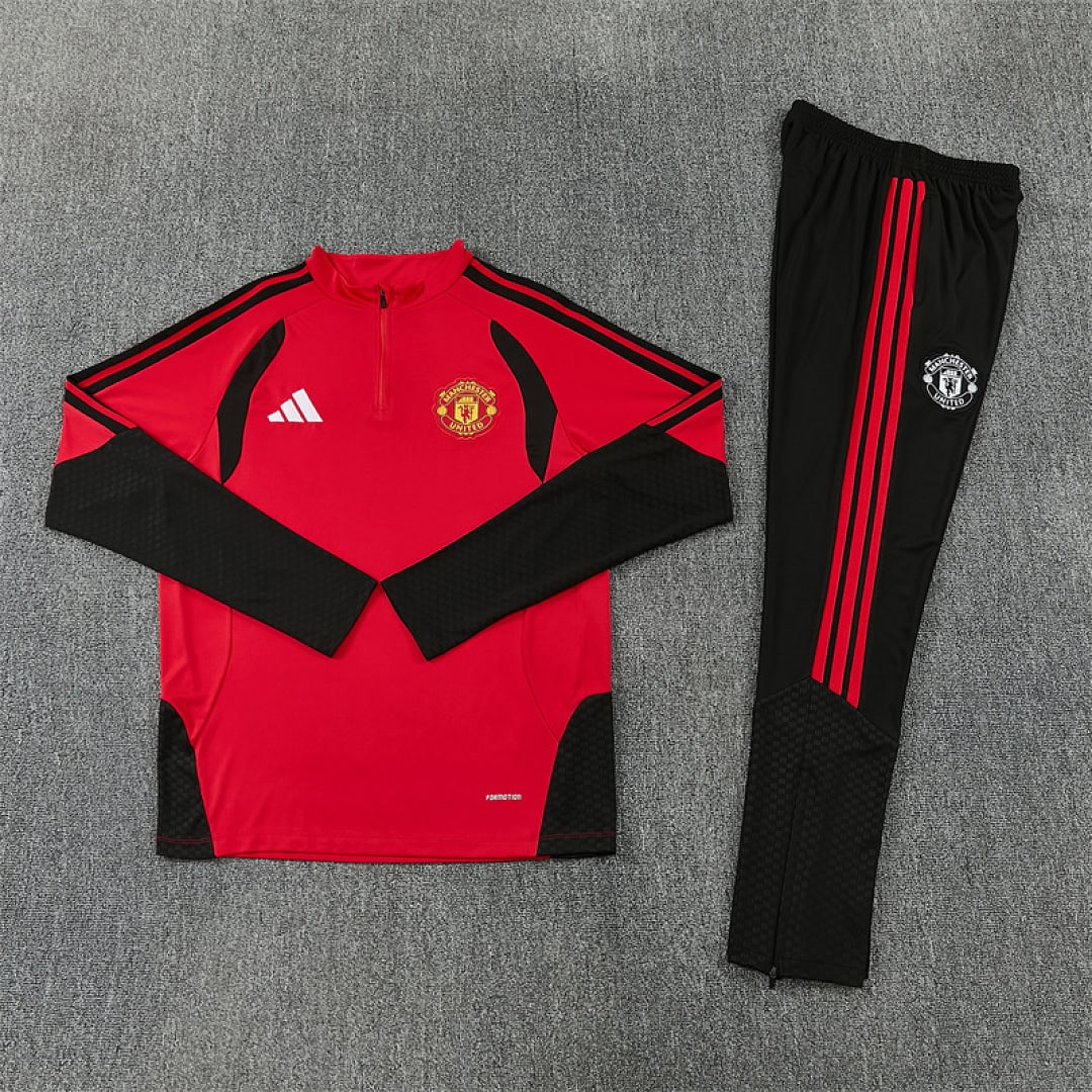 manchester-united-red-training-tracksuit-2027-04 | UAE SPORT STORE Manchester United Red Training Tracksuit 2027 - flat lay