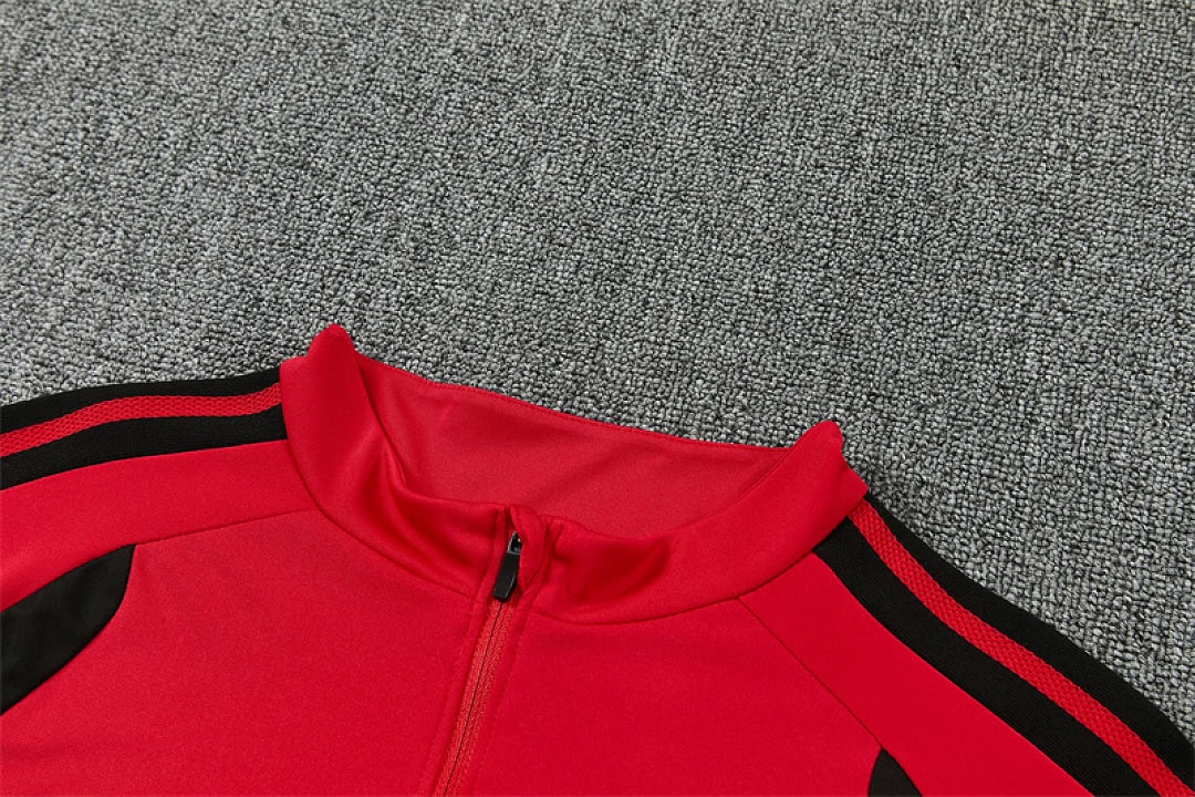 manchester-united-red-training-tracksuit-2027-05 | UAE SPORT STORE Manchester United Red Training Tracksuit 2027 - collar and zip detail
