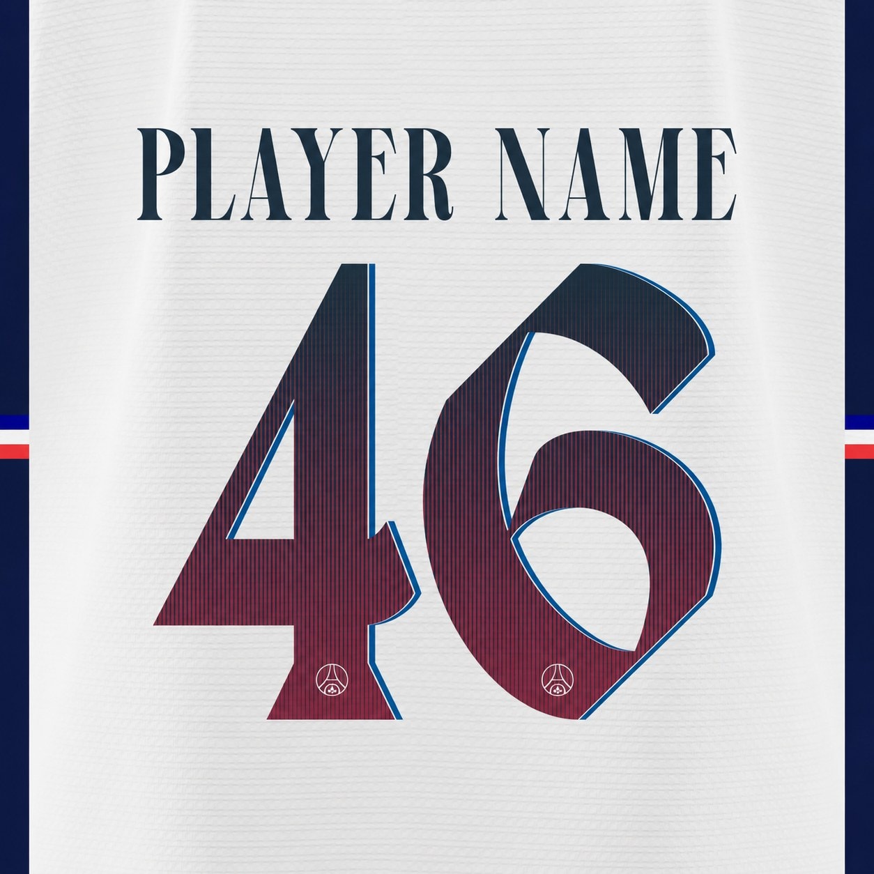 PSG 2026/27 Away Font Kit – Preview | UAE SPORT STORE PSG 2026/27 away font kit - player name and number preview