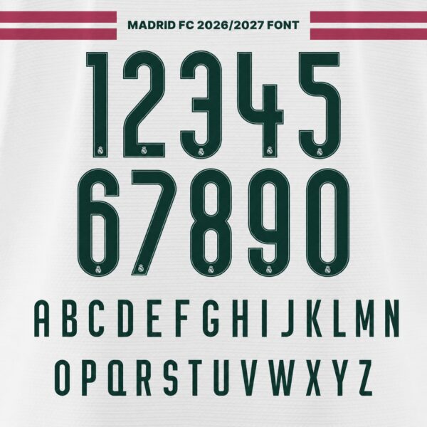 Real Madrid 2026/27 font kit - full numbers and letters set