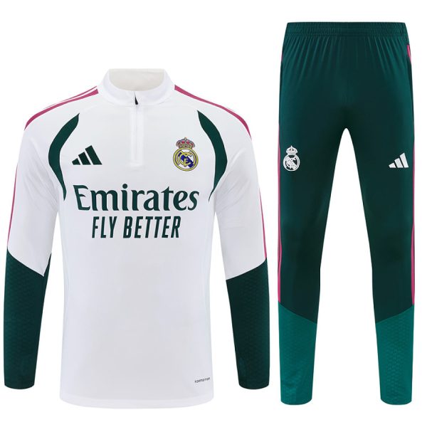 Real Madrid White & Green Training Tracksuit 2026/27