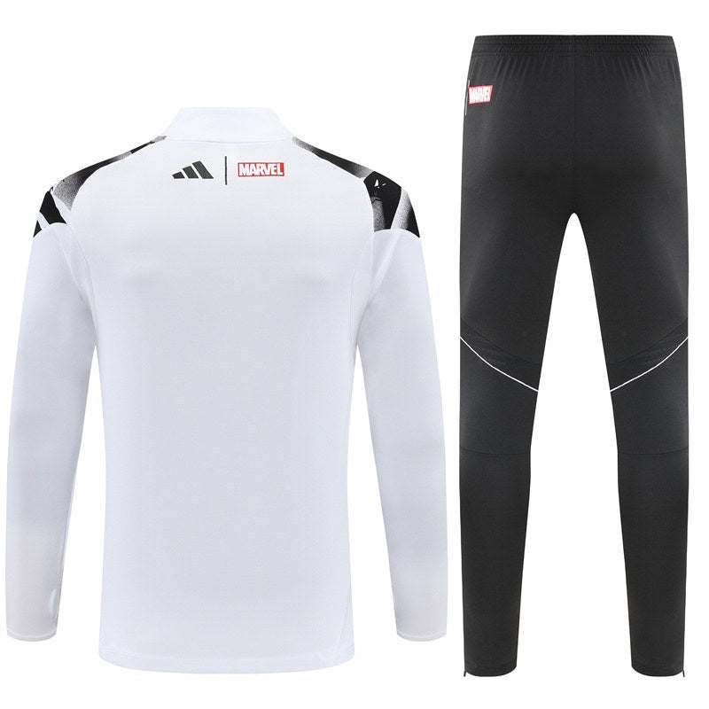 rm-marvel-white-black-quarter-zip-training-tracksuit-backjpg | UAE SPORT STORE RM Marvel training tracksuit back view