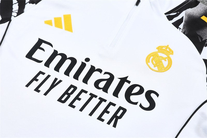 rm-marvel-white-black-quarter-zip-training-tracksuit-chest-detailjpg | UAE SPORT STORE RM Marvel training tracksuit crest detail