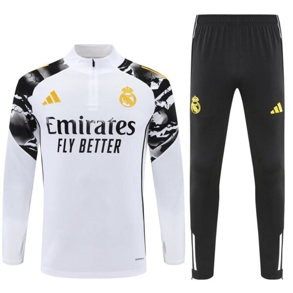 rm-marvel-white-black-quarter-zip-training-tracksuit-frontjpg | UAE SPORT STORE RM Marvel training tracksuit front view