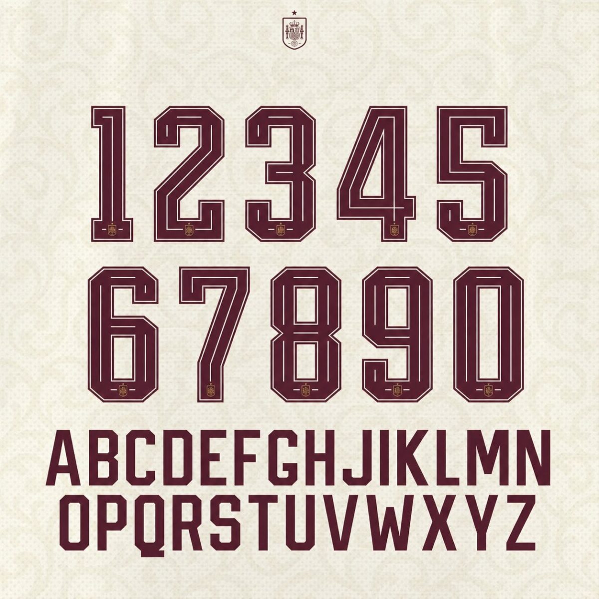 Spain World Cup 2026 font kit - full A-Z letters and 0-9 numbers set