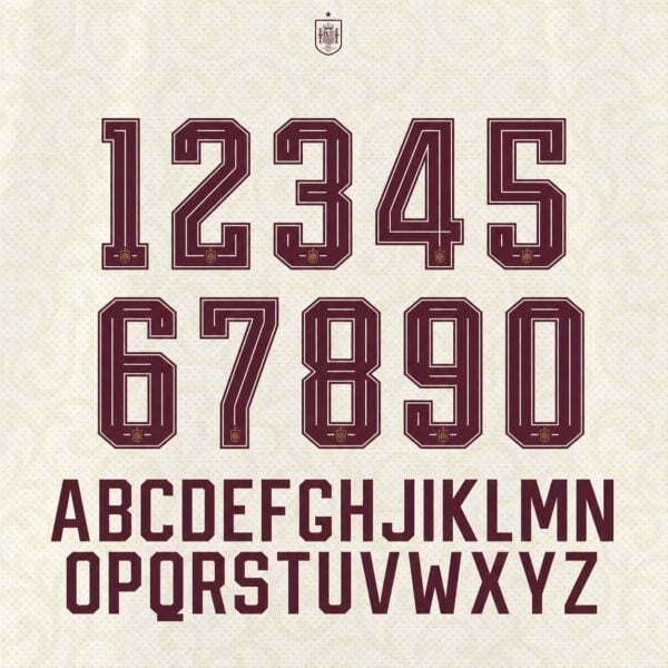 Spain World Cup 2026 Font Kit – Numbers & Letters | UAE SPORT STORE Spain World Cup 2026 font kit - full A-Z letters and 0-9 numbers set