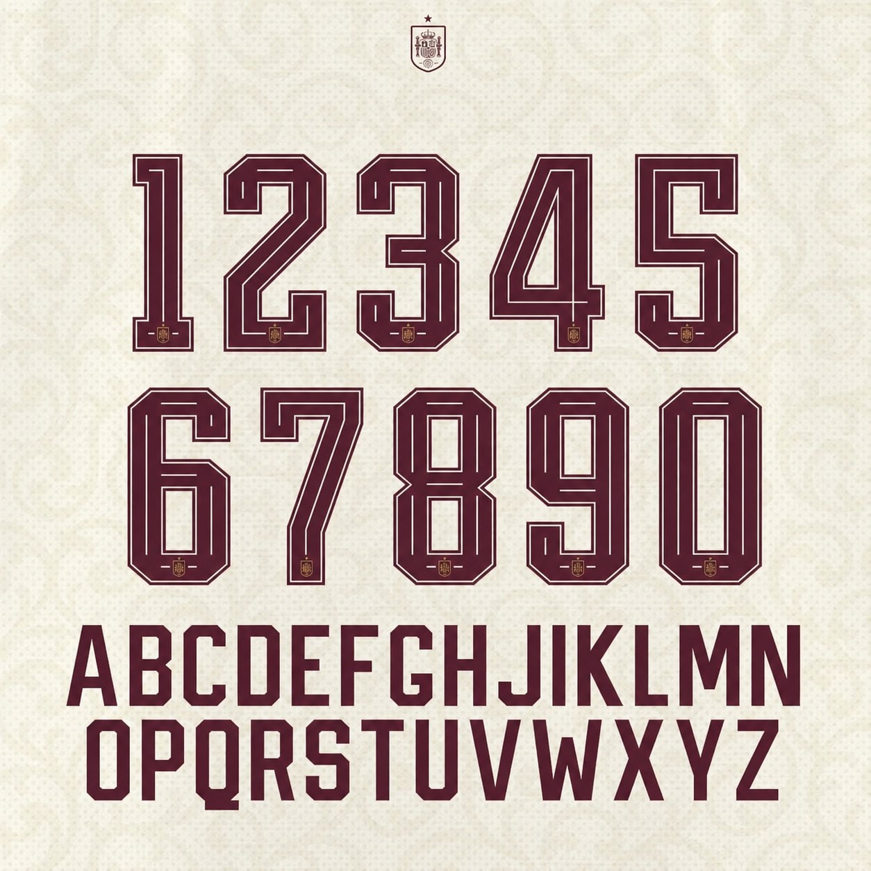 Spain World Cup 2026 Font Kit – Numbers & Letters | UAE SPORT STORE Spain World Cup 2026 font kit - full A-Z letters and 0-9 numbers set