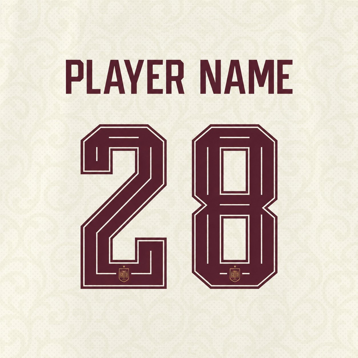 Spain World Cup 2026 Font Kit – Preview | UAE SPORT STORE Spain World Cup 2026 font kit - player name and number preview