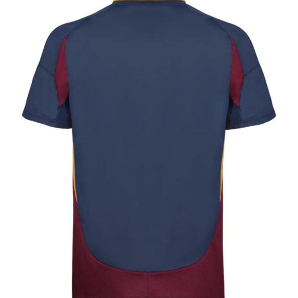 Roma third football jersey 2024/25 with blue and maroon colors.