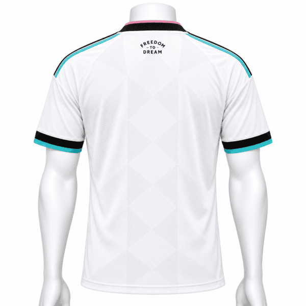 Inter Miami third jersey 2026/27 with white base and black, pink, and blue accents.