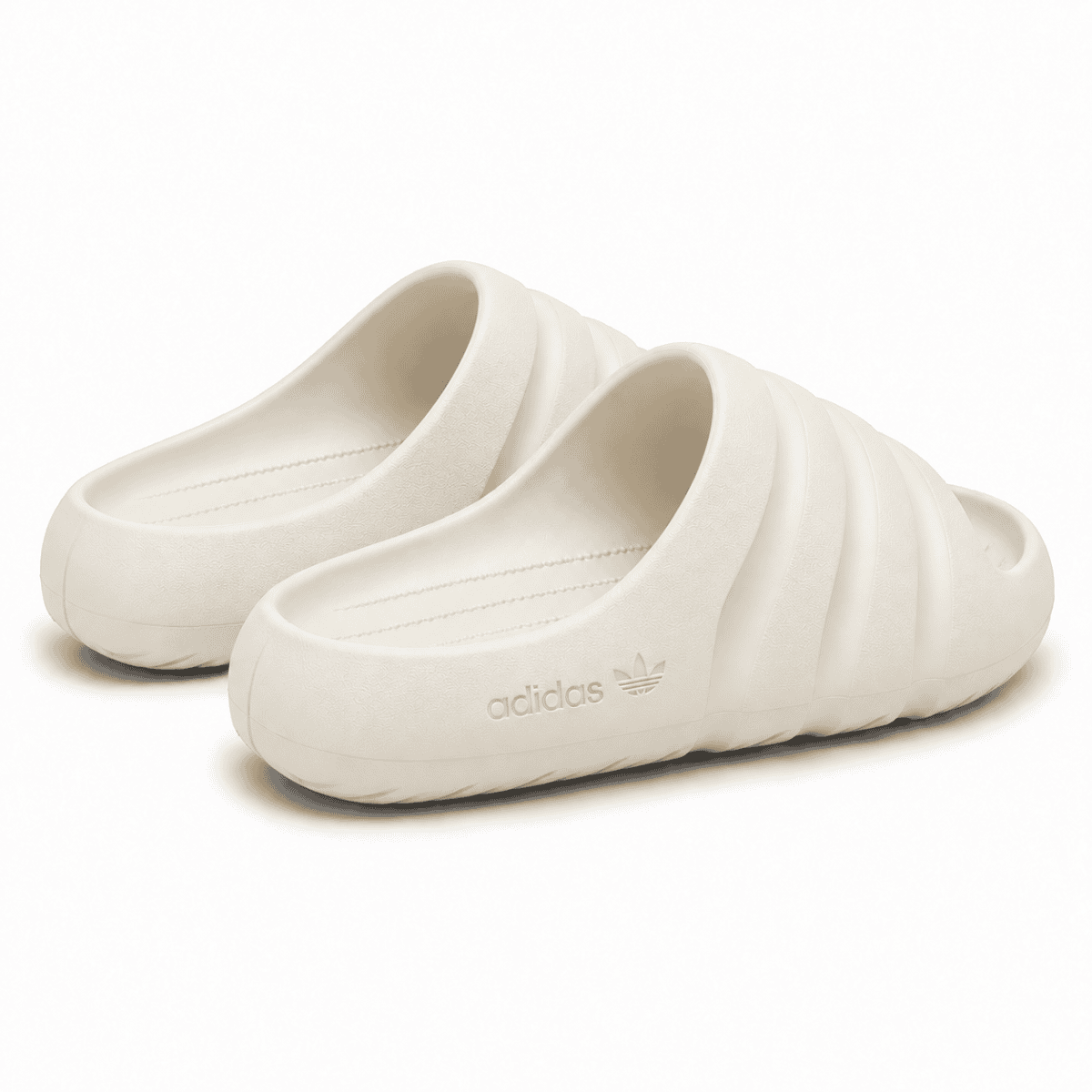 Adidas Adilette Ayoon Slides x Bad Bunny in cream color.
