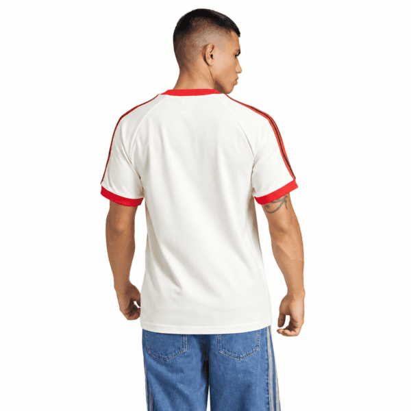 White Flamengo jersey with red accents, back view, season 25/26.