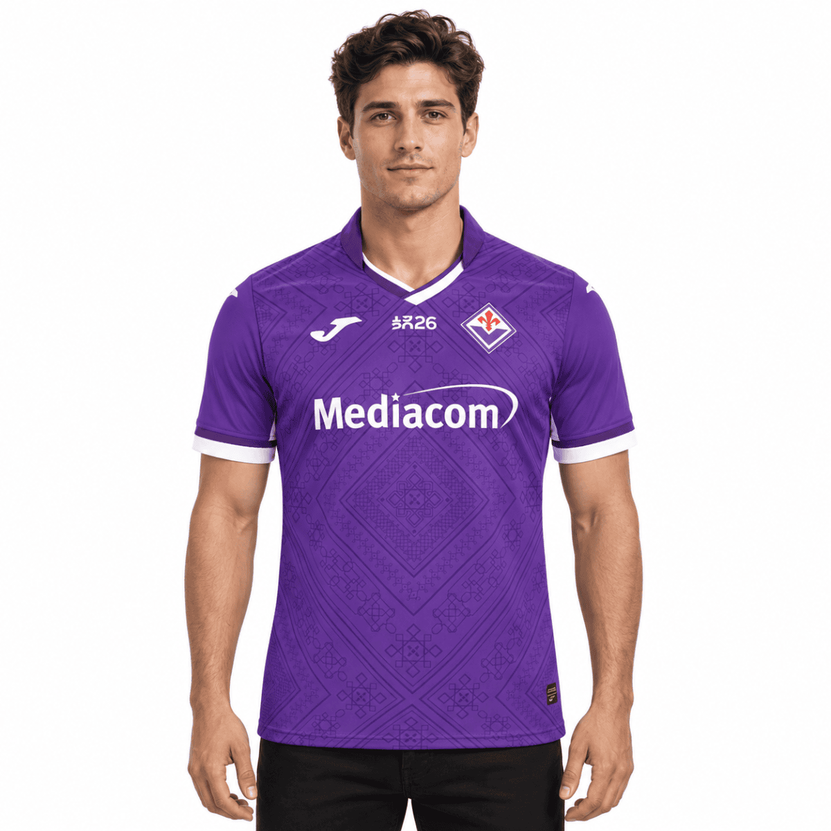 Fiorentina home football jersey 2026/27 purple with club crest and sponsor logo.