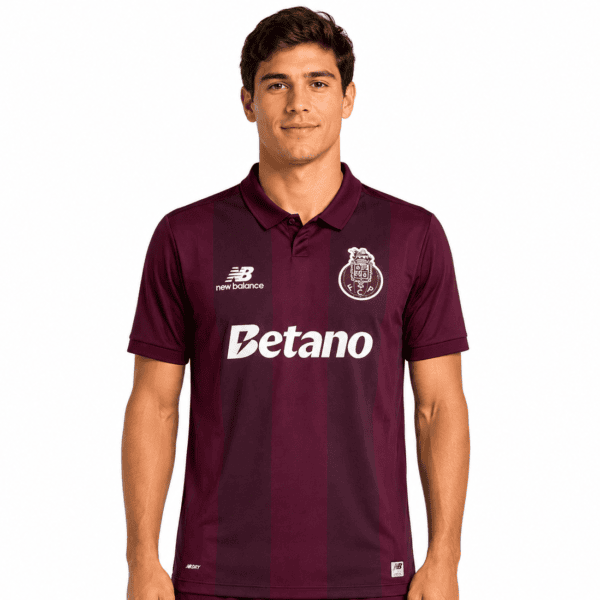 16png - UAE SPORT STORE Football jersey with maroon and dark purple vertical stripes, Betano sponsor logo.