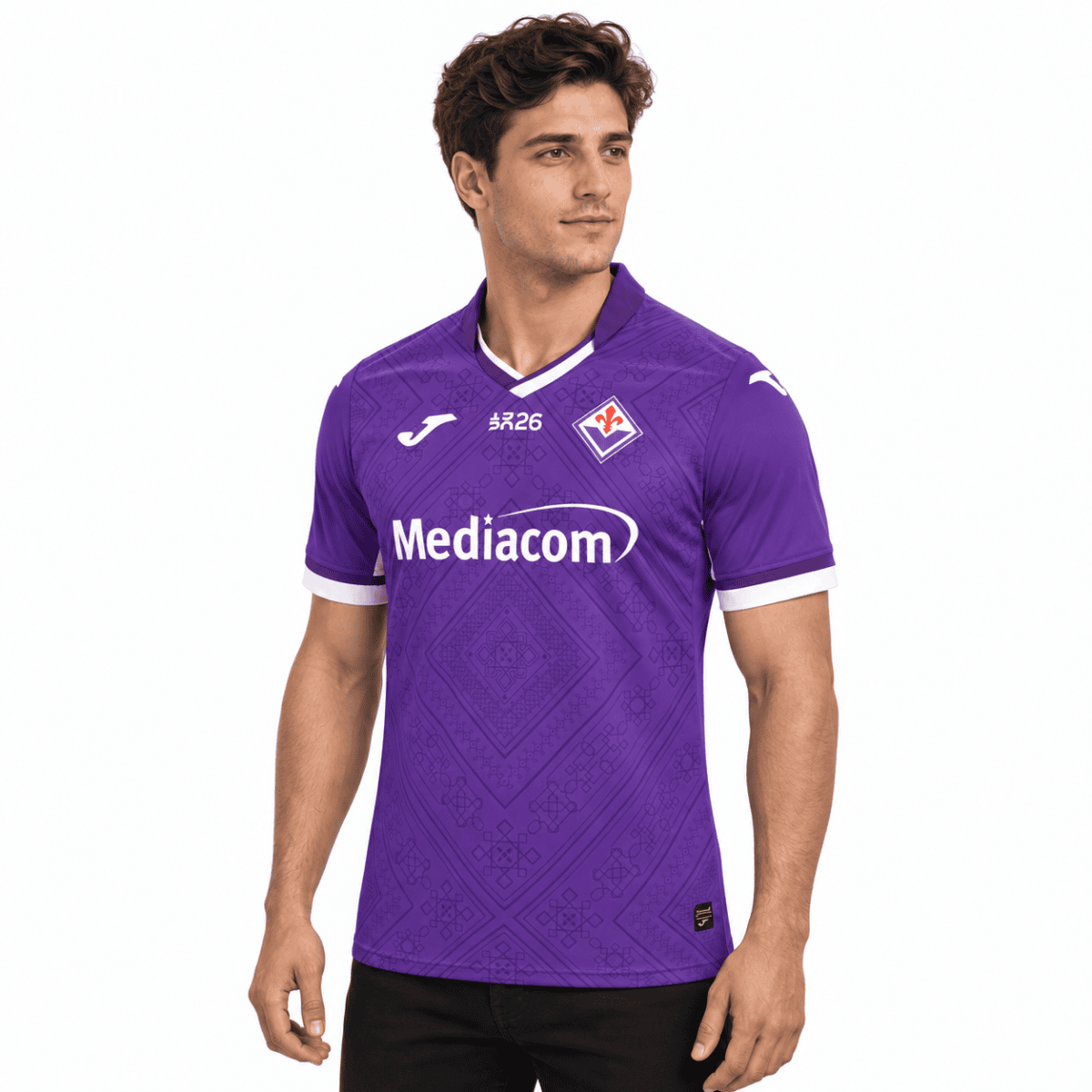 Fiorentina home football jersey 2026/27 season purple with white accents.