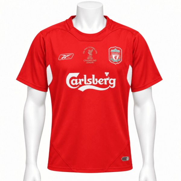 20872348-59ad-4b3c-a358-fd774725ce00 - UAE SPORT STORE Liverpool home football jersey with Carlsberg logo and club crest, 2005 season.