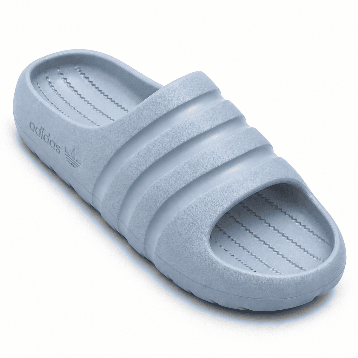 Light blue Adidas Adilette Ayoon Slides x Bad Bunny slide sandal.