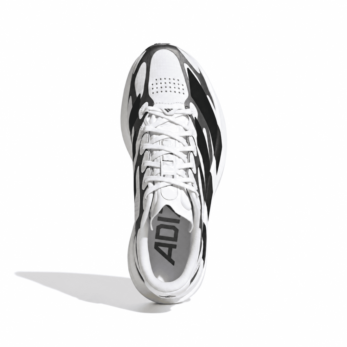 Adidas Adizero Evo SL EXO trainers in Cloud White and Core Black.