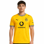 Borussia Dortmund home jersey 2023 yellow with black accents and Vodafone logo.