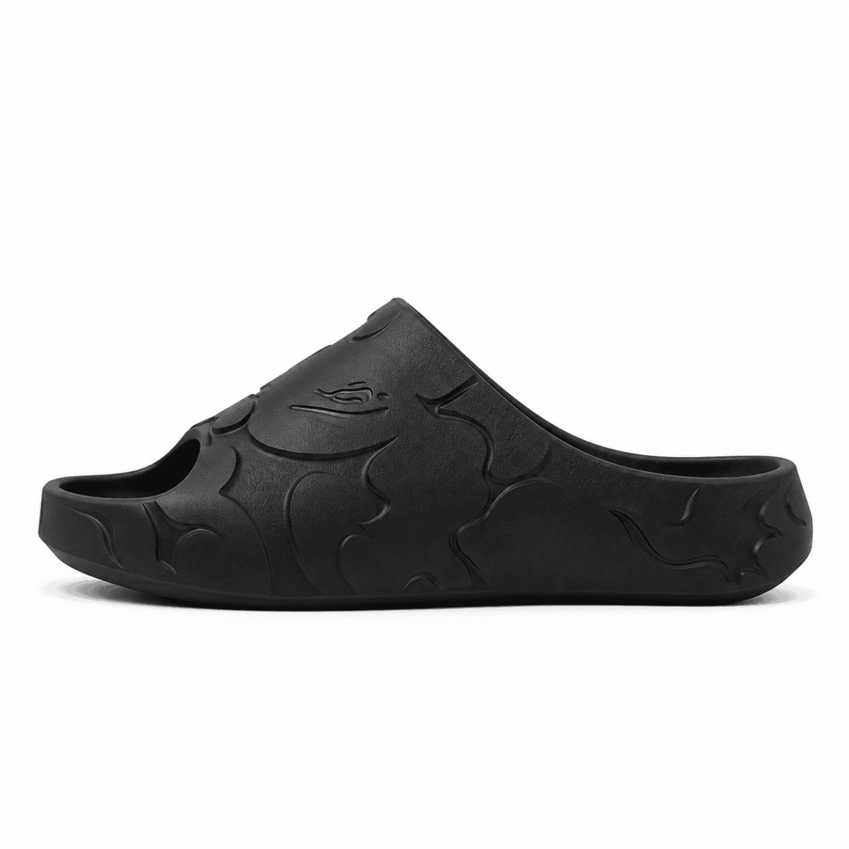 Black Bape Slides with embossed logo and textured design.