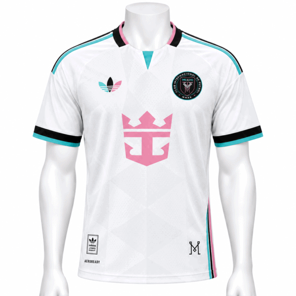 838517db-4af3-467a-86ee-1777127c3a41 - UAE SPORT STORE Inter Miami third jersey 2026/27 with pink, black, and teal accents.