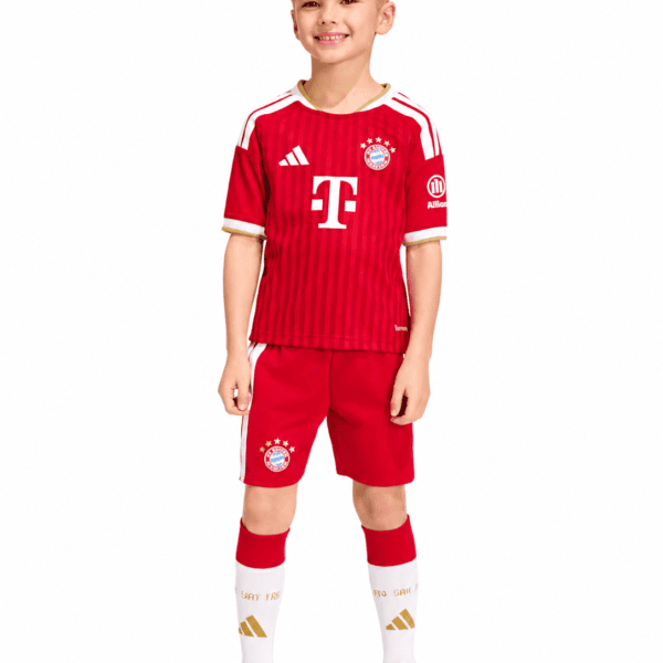 Capture_1c3e28d1-8e72-4d42-a019-71419606ec8bpng - UAE SPORT STORE Child wearing Bayern Munich home kit with red jersey and shorts, season 2023/24.