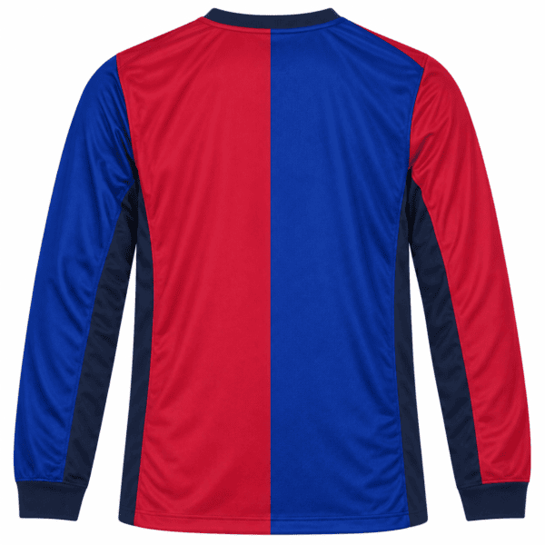 Barcelona home long sleeve jersey 2024/25 with red and blue colors.