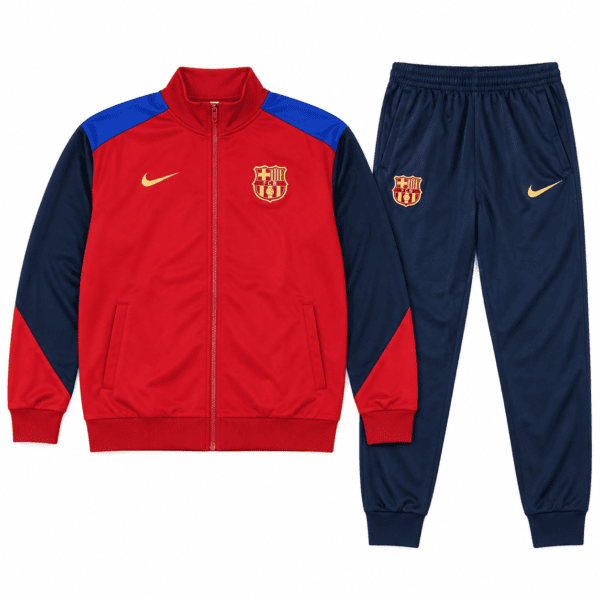 ChatGPT Image Sep 11 2026 01_41_05 PM - UAE SPORT STORE Barcelona red and navy tracksuit with club crest and Nike logo.