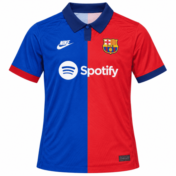 ChatGPT Image Sep 11 2026 03_00_58 PM 1 - UAE SPORT STORE Barcelona football jersey with blue and red halves, Nike logo, and Spotify sponsor.
