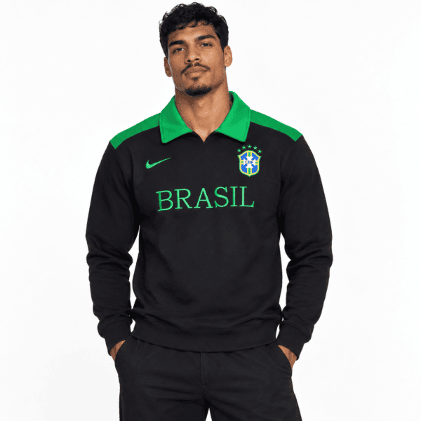 ChatGPT Image Sep 19 2026 05_10_28 PM 1 - UAE SPORT STORE Brazil long sleeve polo shirt in green and black with national team crest.