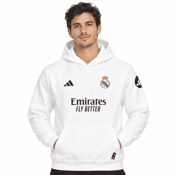 ChatGPT Image Sep 22 2026 06_14_53 PM 1 - UAE SPORT STORE Real Madrid white pullover hoodie with club crest and sponsor logo.