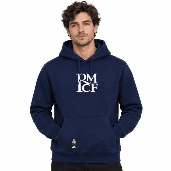 ChatGPT Image Sep 22 2026 06_15_32 PM 1 - UAE SPORT STORE Navy hoodie with white 'BMCF' logo, front view, casual style.