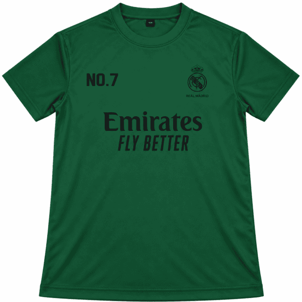 ChatGPT Image Sep 5 2026 02_26_15 PM - UAE SPORT STORE Real Madrid green football jersey with club crest and sponsor logo.