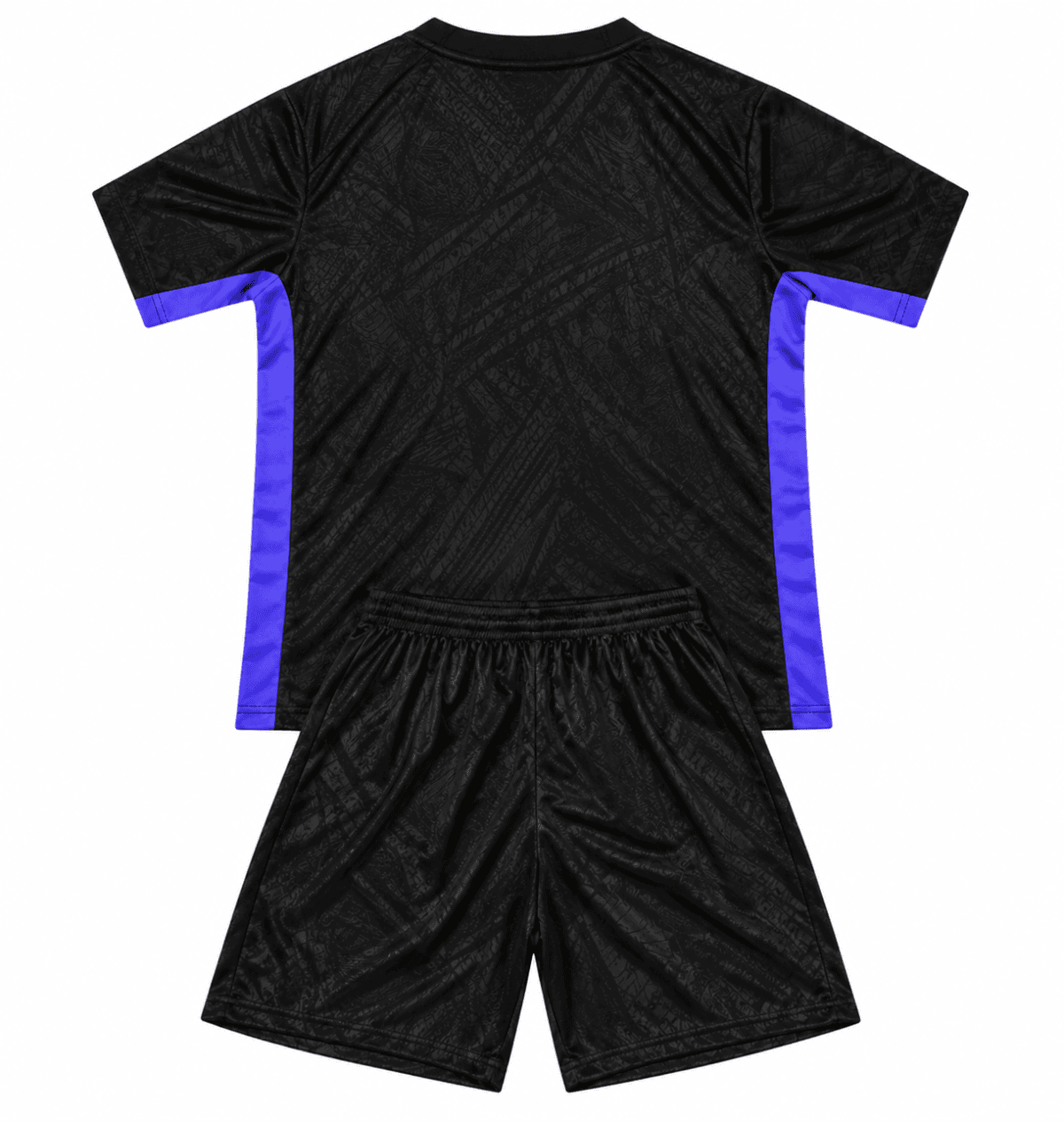 Barcelona black training suit and shorts for 2025/26 season with purple accents.